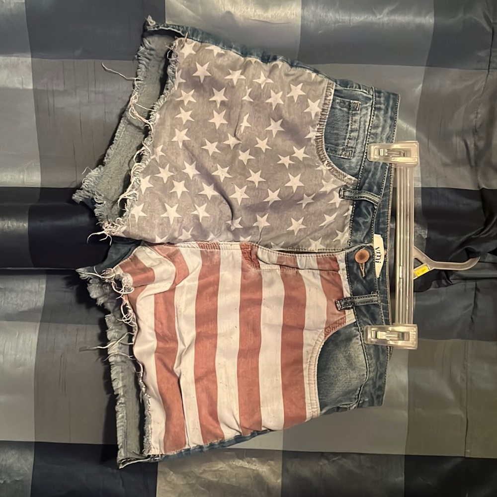 Distressed American flag shorts